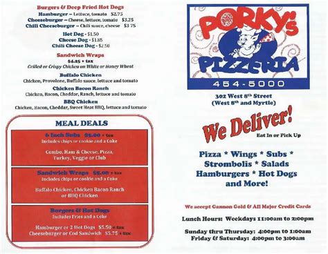 302 W 8th St. . Porky39s pizza menu erie pa